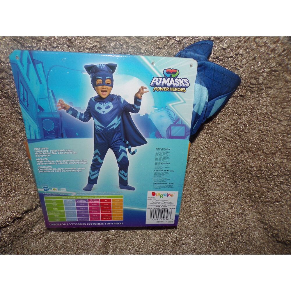 PJ Masks Power Heroes Halloween Costume Size Toddlers 3t 4t Blue CATBOY new